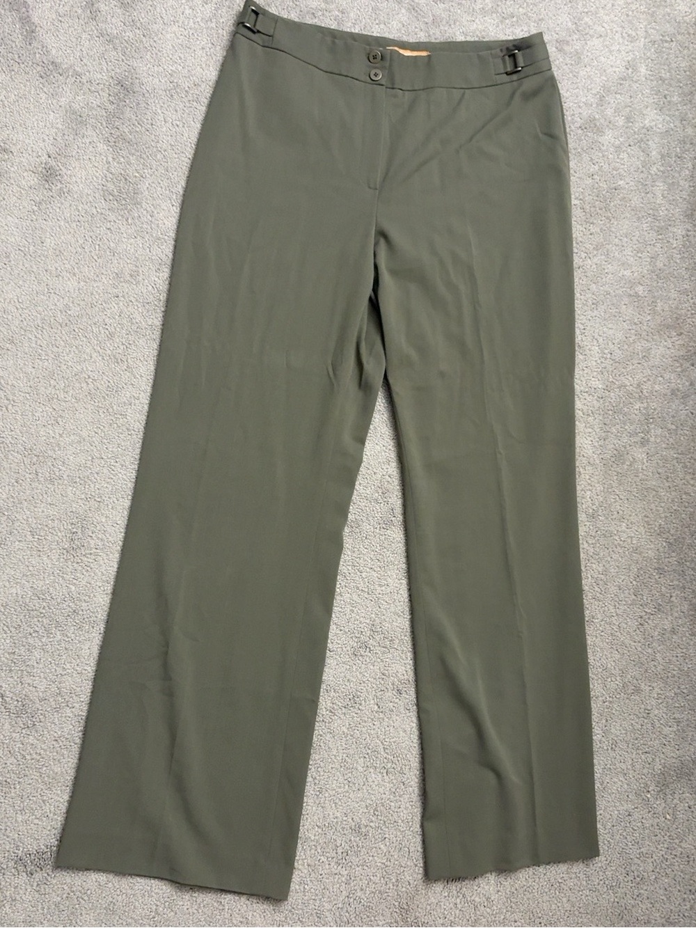 Ellen Tracy Olive Green Straight Leg Dress Pants Size 12